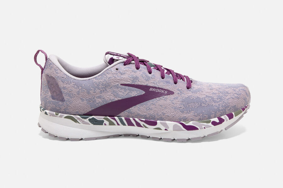 Womens Brooks Revel 4 Road Shoes White/Wood Violet/Iris | 207984-OCW